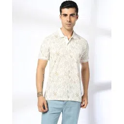 john players jeans Men Leaf Print Slim Fit Polo T-Shirt-picture-19