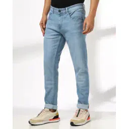 Men Lightly Washed Skinny Fit Jeans-image-37