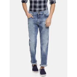 John Players Men Blue Regular Fit Mid-Rise Clean Look Stretchable Jeans-picture-11