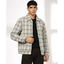 john players Men Checked Slim Fit Trucker Jacket-picture-35