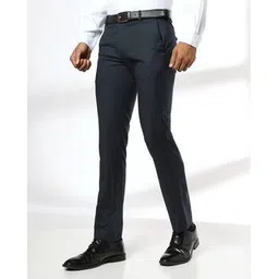 john players Men Slim Fit Flat-Front Trousers-picture-20