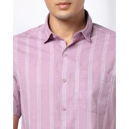 john players Men Striped Slim Fit Shirt image 4