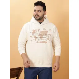 John Pride Beige Fleece Regular Fit Graphic Hooded Sweatshirt-picture-15