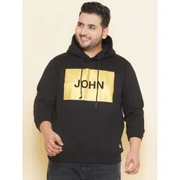 John Pride Black Regular Fit Plus Size Printed Hooded Sweatshirt-picture-16