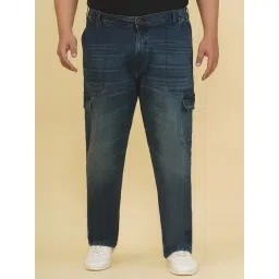John Pride Blue Cotton Regular Fit Cargo Jeans-picture-14