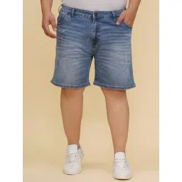 John Pride Blue Denim Plain Shorts-picture-14