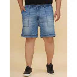 John Pride Blue Denim Plain Shorts-picture-15
