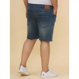 John Pride Blue Denim Plain Shorts image 2