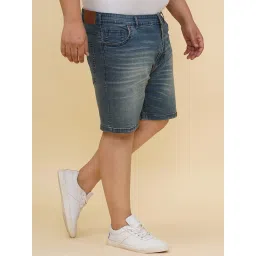 John Pride Blue Denim Plain Shorts image 3