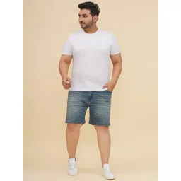 John Pride Blue Denim Plain Shorts image 5