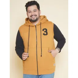 John Pride Brown Regular Fit Plus Size Hooded Sweatshirt-picture-28