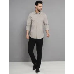 John Pride Grey Cotton Regular Fit Solid Shirt image 5