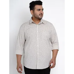 John Pride Men Beige Comfort Regular Fit Printed Casual Shirt-picture-10