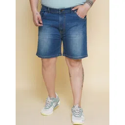 John Pride Men Plus Size Mid Rise Denim Shorts-picture-19