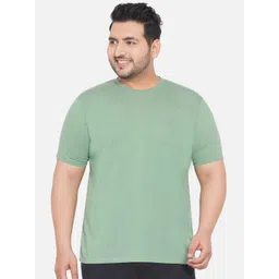 John Pride Men Plus Size Sea Green Cotton  T-shirt-picture-12