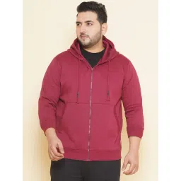 John Pride Pink Regular Fit Plus Size Hooded Sweatshirt-picture-29