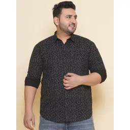 John Pride Plus Size Abstract Printed Pure Cotton Casual Shirt-picture-16