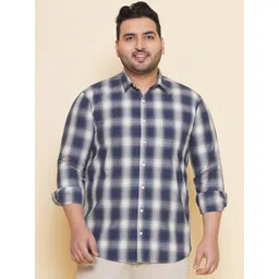 John Pride Plus Size Checked Cotton Casual Shirt-picture-16