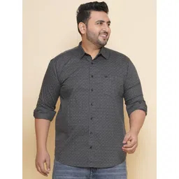John Pride Plus Size Geometric Printed Pure Cotton Casual Shirt-picture-40