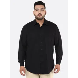 John Pride Plus Size Men Black Solid Casual Shirt-picture-23