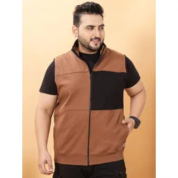 John Pride Plus Size Men Colourblocked Front-Open Sweatshirt-picture-42