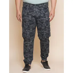 John Pride Plus Size Men Mid-Rise Camouflage Printed Cargos Trousers-picture-19