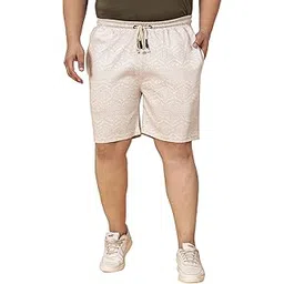 john pride Plus Size Men Regular Fit Mid-Rise Self Design Knee Length Cotton Cream Regular Shorts(JPSOK13061_Cream)-picture-19