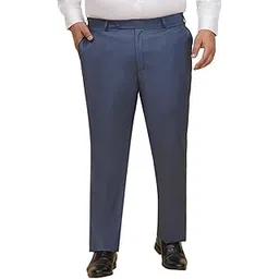 john pride Plus Size Men Regular Fit Mid-Rise Solid Blue Formal Trousers (JPTR22010O_Blue)-picture-15