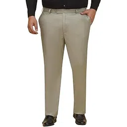 john pride Plus Size Men Regular Fit Mid-Rise Solid Green Formal Trousers (JPTR22010R_Green)-picture-14