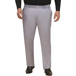 john pride Plus Size Men Regular Fit Mid-Rise Solid Silver Formal Trousers (JPTR22010Q_Silver)-picture-32