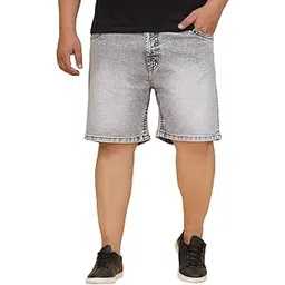 john pride Plus Size Men Regular Fit Mid-Rise Stretchable Grey Denim Shorts (JPSOD13030_Grey)-picture-41