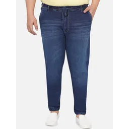 John Pride Plus Size Men Smart Slim Fit Mid-Rise Light Fade Stretchable Jeans-picture-30