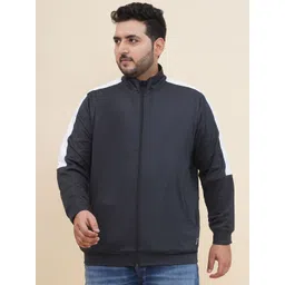 John Pride Plus Size Men Solid Mock Collar Sweatshirt-picture-34