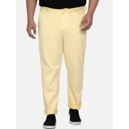 John Pride Plus Size Men Yellow Chinos Trousers-picture-15