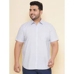 John Pride Plus Size Opaque Checked Cotton Casual Shirt-picture-18