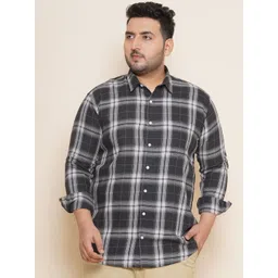 John Pride Plus Size Tartan Checks Checked Pure Cotton Casual Shirt-picture-18