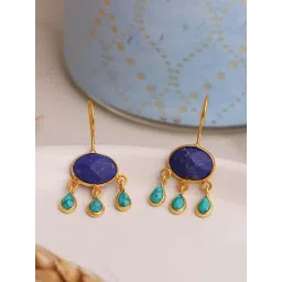 Johori Blue & Turquoise Dangler Earrings-picture-25