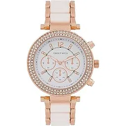 joker & witch 40mm White Dial 18mm Pink Metal Alloy Strap Watch for Women-picture-19