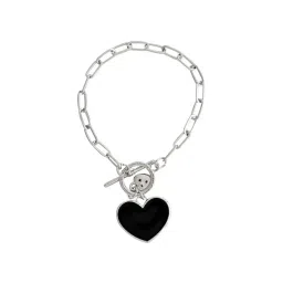 Joker & Witch All Black Rae Heart Silver Bracelet image 3