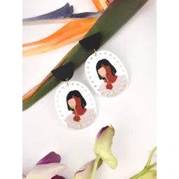 JOKER & WITCH Black & Silver-Toned Contemporary Drop Earrings-picture-19