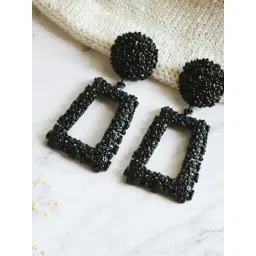 Joker & Witch Black Crumbled Dangler Earrings-picture-26