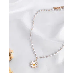 JOKER & WITCH Gold-Toned & White Artificial Stone Beaded Necklace-picture-42