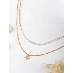 JOKER & WITCH Gold-Toned & White Layered Oxidised Chain-picture-39