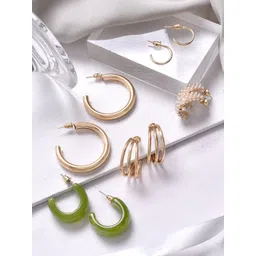 JOKER & WITCH Gold-Toned Contemporary Hoop Earrings-picture-30
