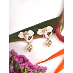 Joker & Witch Golden & White Vacation Vibe Eli the Elehant Drop Earrings-picture-19