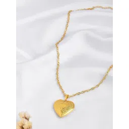 Joker & Witch New Arrivals Hazey Gold Heart Necklace-picture-23