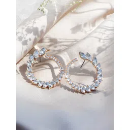 joker & witch Queen B Rhinestone Women Gold-Toned Silver Stone Studded Contemporary Stud Earring-picture-21