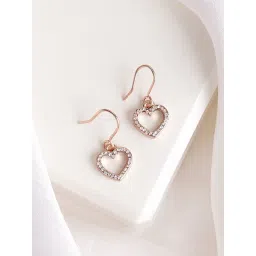 Joker & Witch Rose Gold The Party Edit Rhinestone Heart Drop Earrings-picture-31