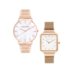 JOKER & WITCH Rose Gold-Toned & White Jane Eyre & Rochester Couple Watch Gift Set JWCW165-picture-38