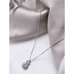 JOKER & WITCH Silver-Toned & White Stones-Studded Dula Drop With Chain-picture-33